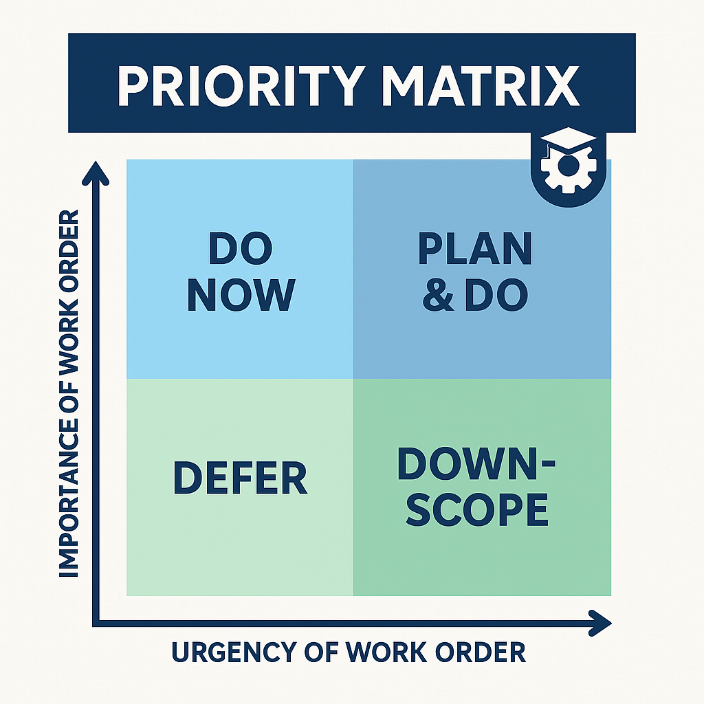 Maintenance Work Order priority matrix